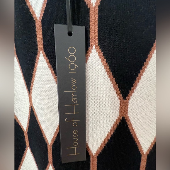 NWT HOUSE OF HARLOW 1960 knit midi dress. Diamond pattern. Very Pretty . Sz S. - Picture 9 of 11